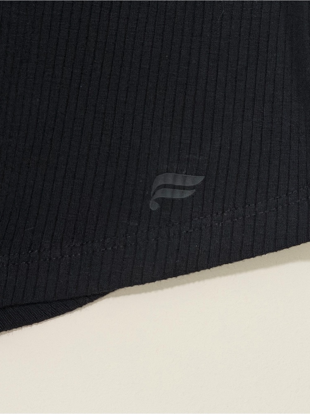 Fabletics Black Ribbed Racerback Tank Top with Built in Bra - Picture 3 of 6